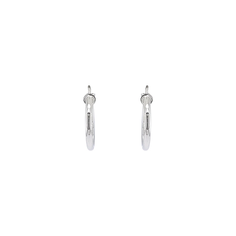 White Gold Round Earrings