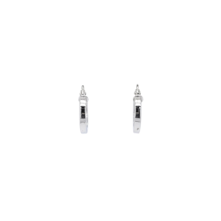 White Gold Round Earrings