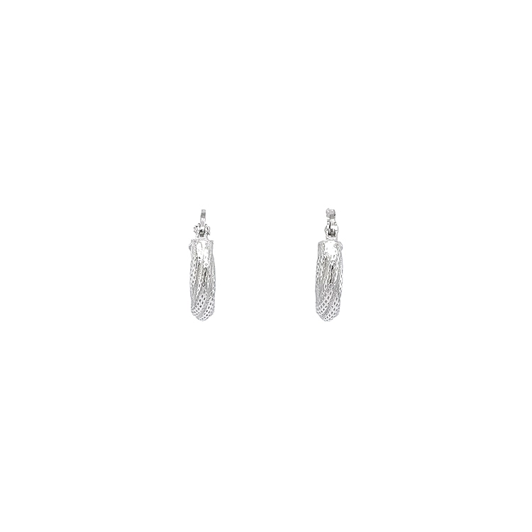 White Gold Round Earrings
