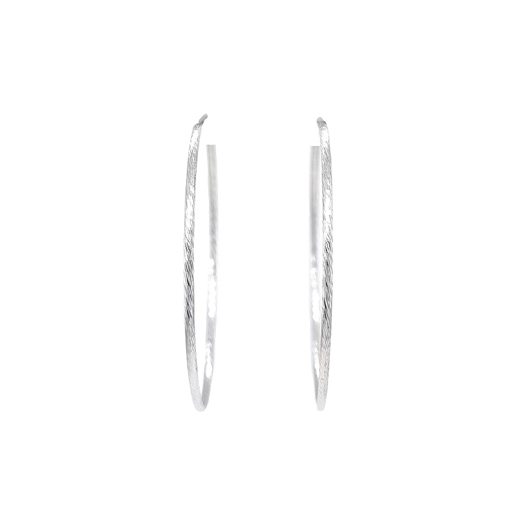 White Gold Round Earrings