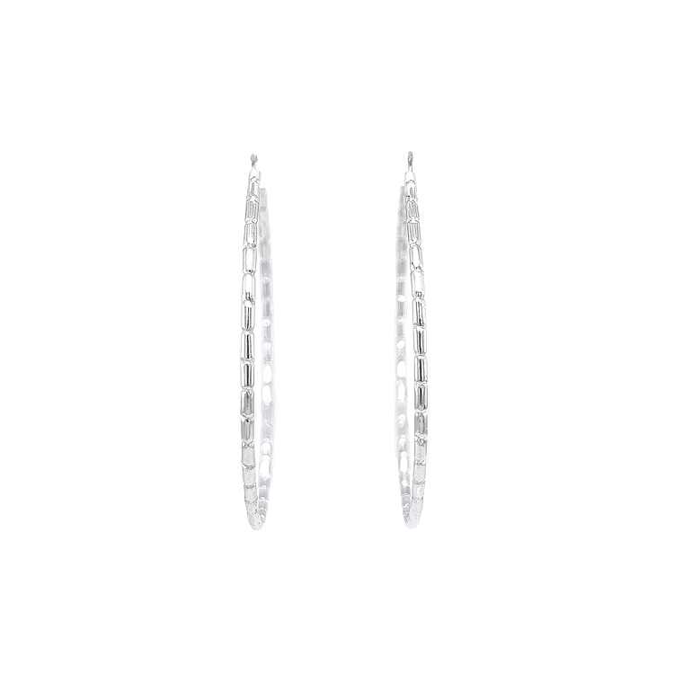 White Gold Round Earrings
