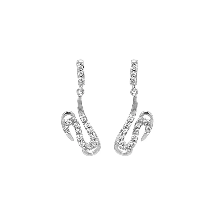 Zlaté Visací Náušnice se Zirkony