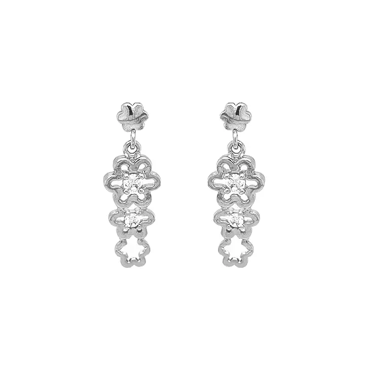 Zlaté Visací Náušnice se Zirkony