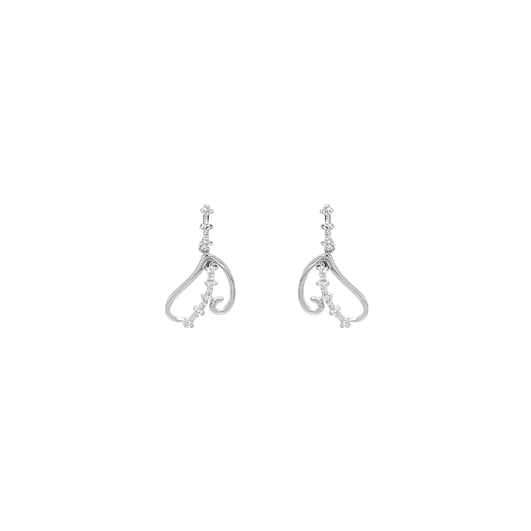 Gold dangle earrings with Zircons