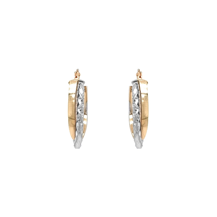 Gold Round Earrings made of Combination Gold