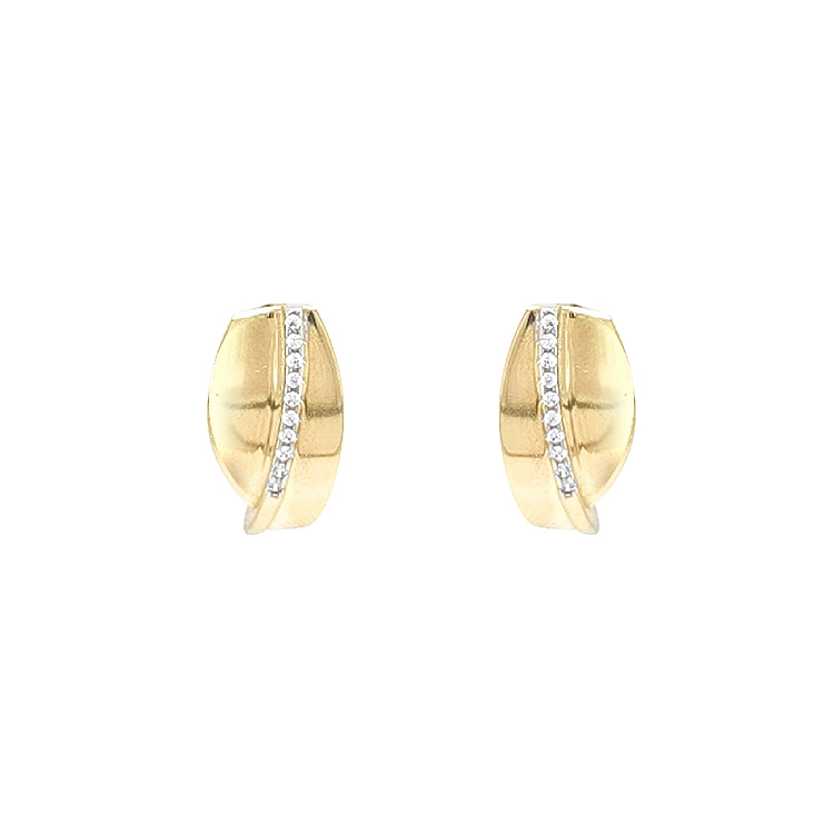 Gold Earrings with Zircons