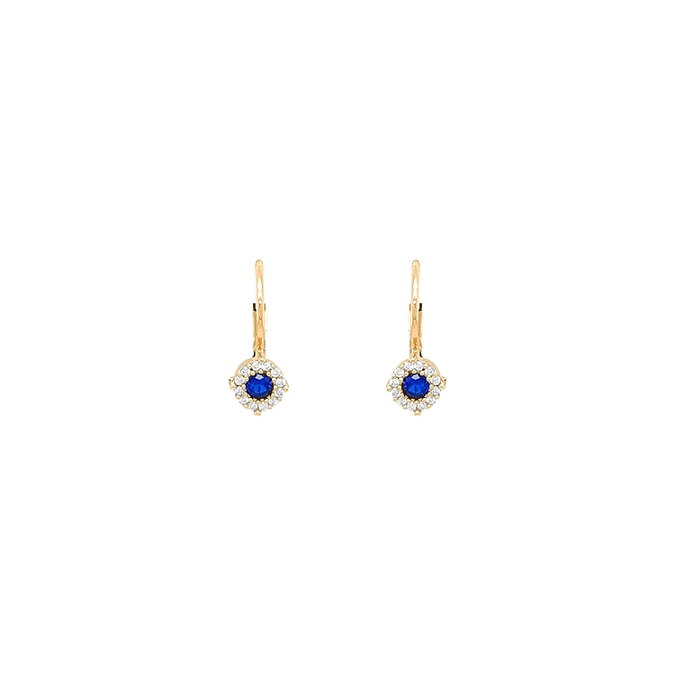 Gold Earrings with Zircons