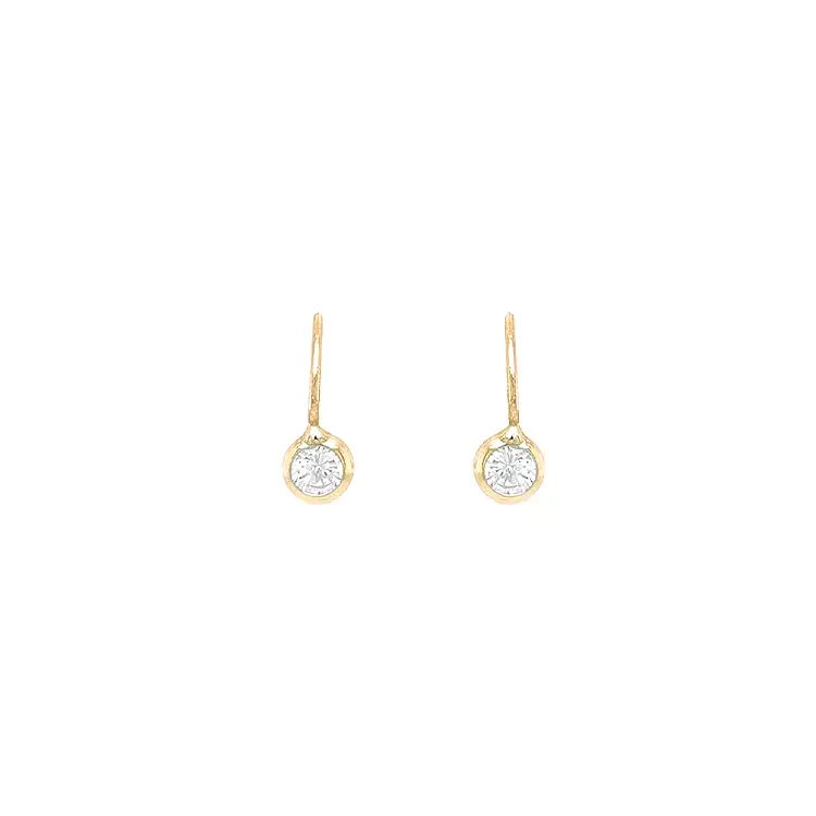 Gold Earrings with Zircons