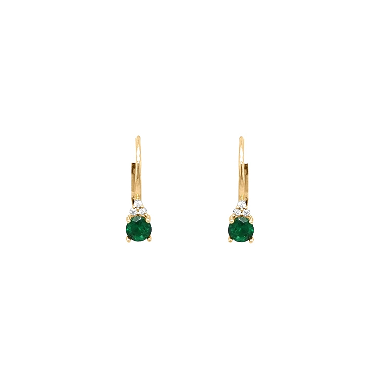 Gold Earrings with Zircons
