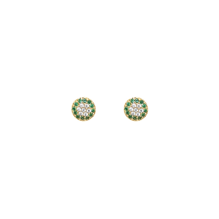 Gold Pecky Earrings with Zircones