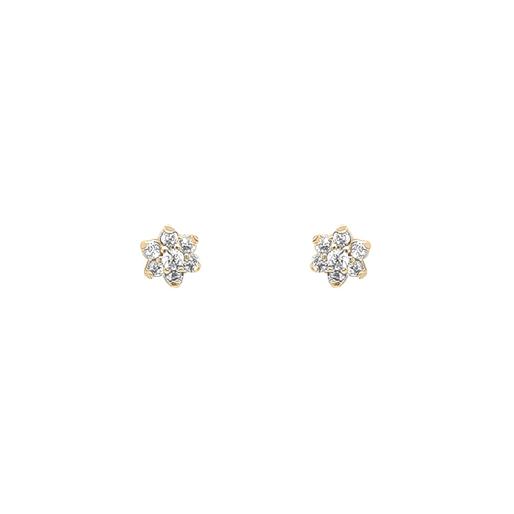 Gold Earrings with Zircons