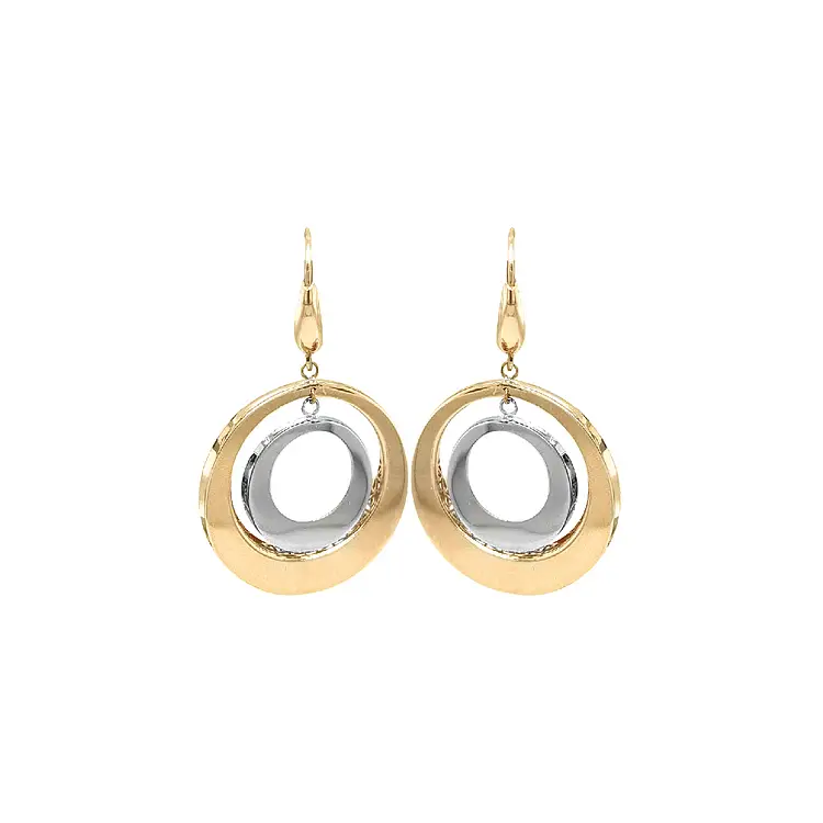 Zlaté Visací Náušnice z Kombinovaného Zlata