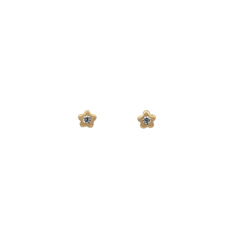 Gold Pecky Earrings with Zircones