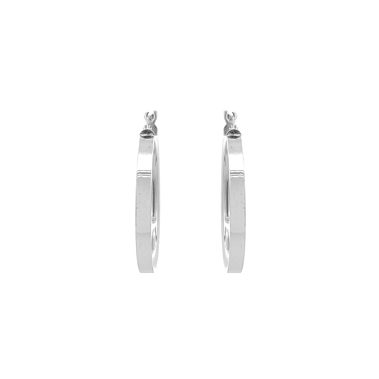White Gold Round Earrings