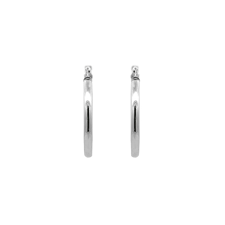 White Gold Round Earrings