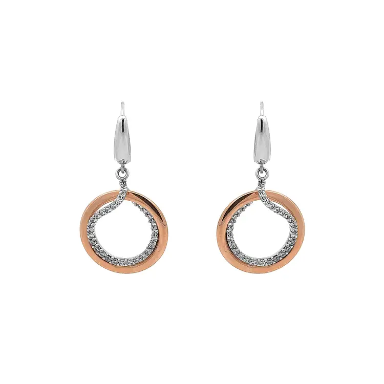 Zlaté Visací Náušnice se Zirkony