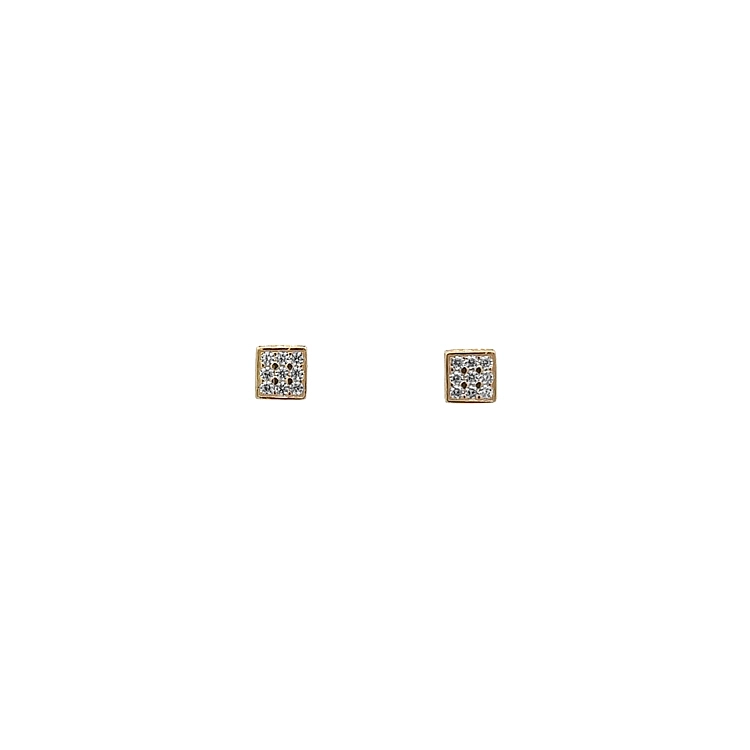 Gold Pecky Earrings with Zircones