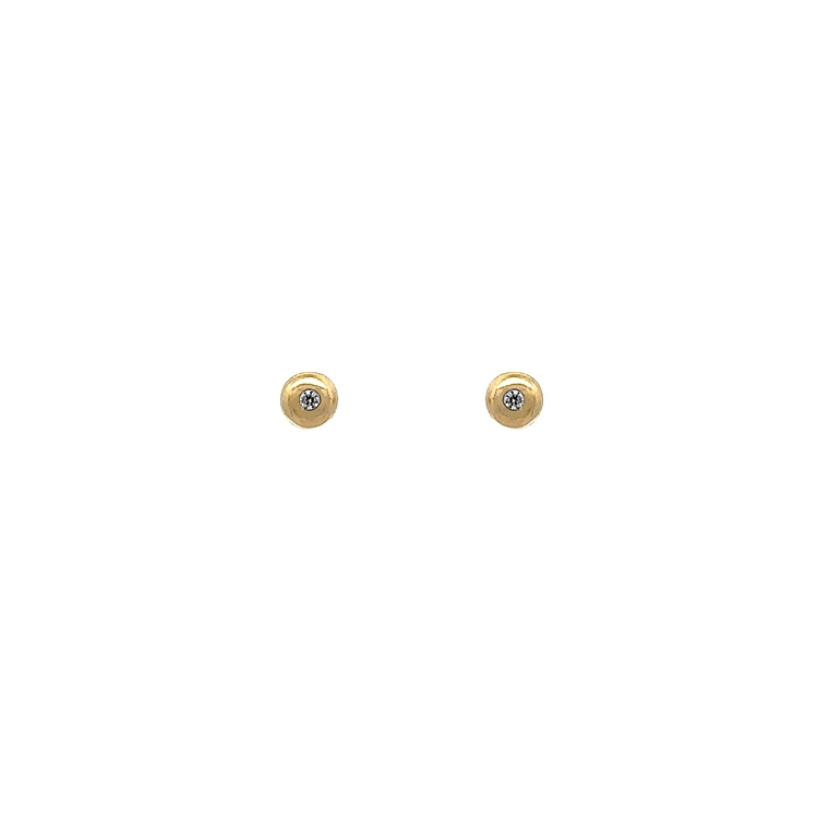 Gold Pecky Earrings with Zircones