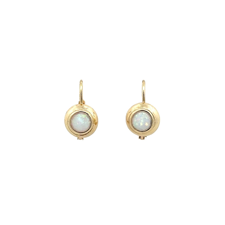 Gold Earrings with Opal