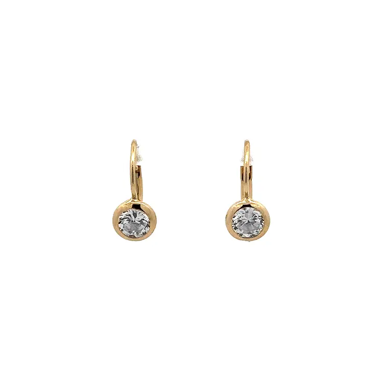 Gold Earrings with Zircons