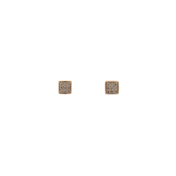 Gold Pecky Earrings with Zircones