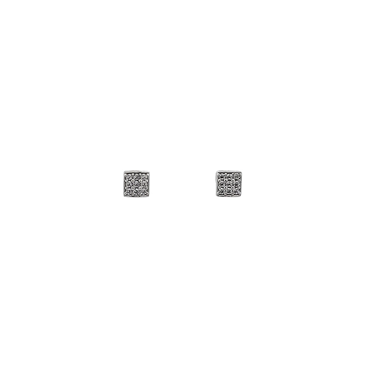 Earrings with White Gold Zircons