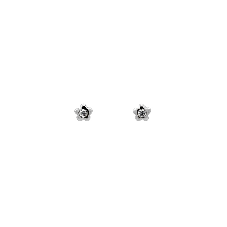 Earrings Flowers with Zircon