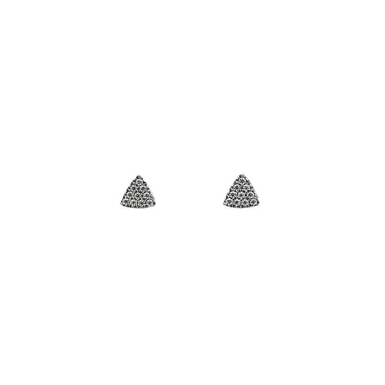 Earrings with White Gold Zircons