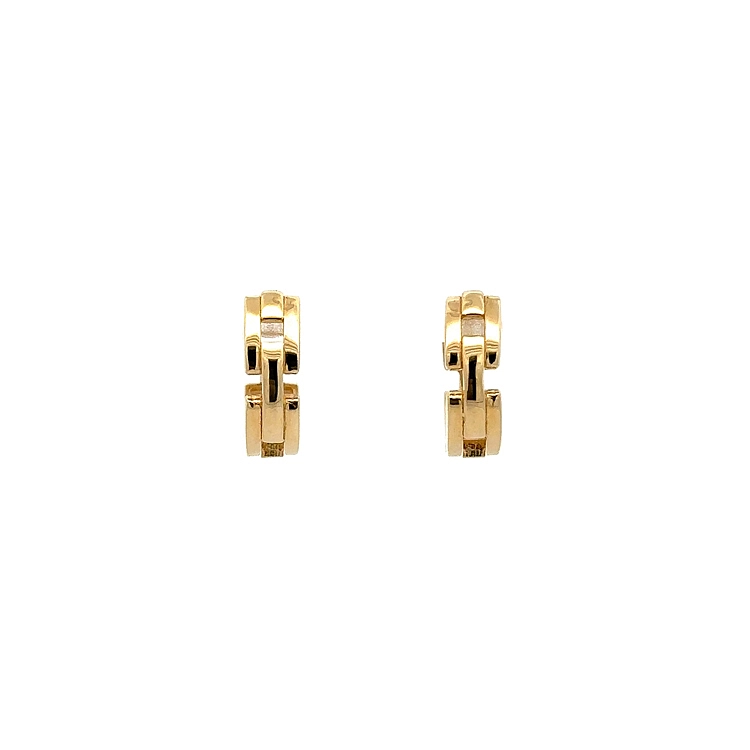 Modern Yellow Gold Round Earrings