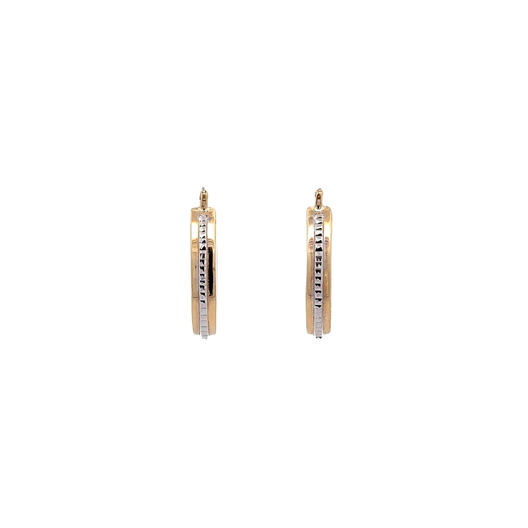 Round Earrings made of Combination Gold