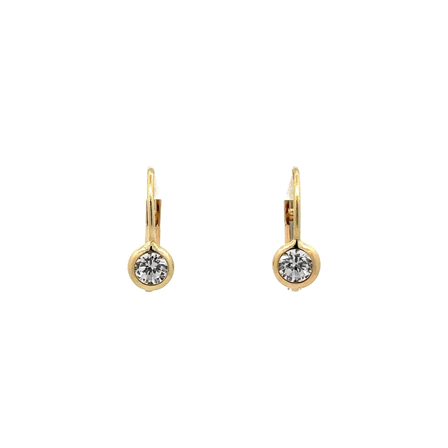 Gold Earrings with Zircons