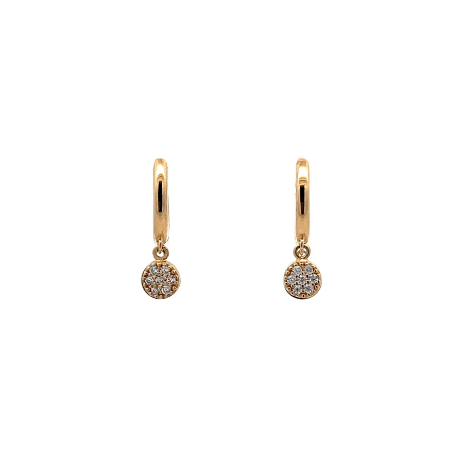 Gold Circular Earrings with Zircons