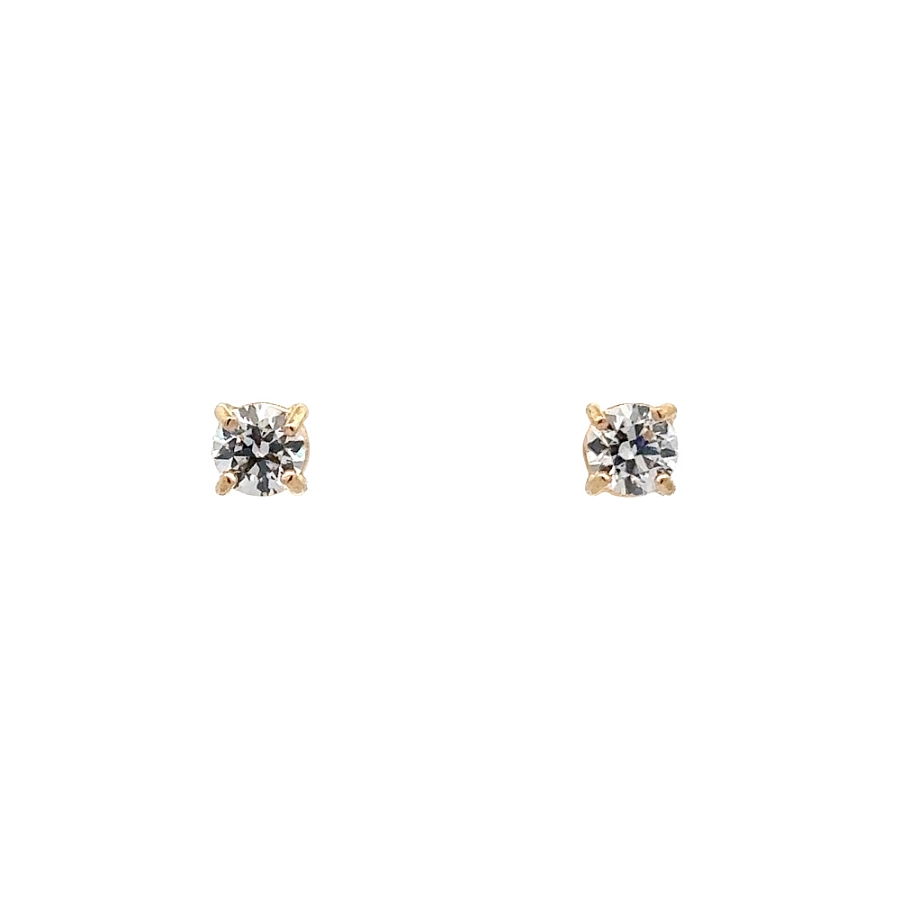 Gold Pecky Earrings with Zircones