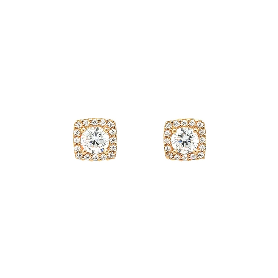 Gold Pecky Earrings with Zircones