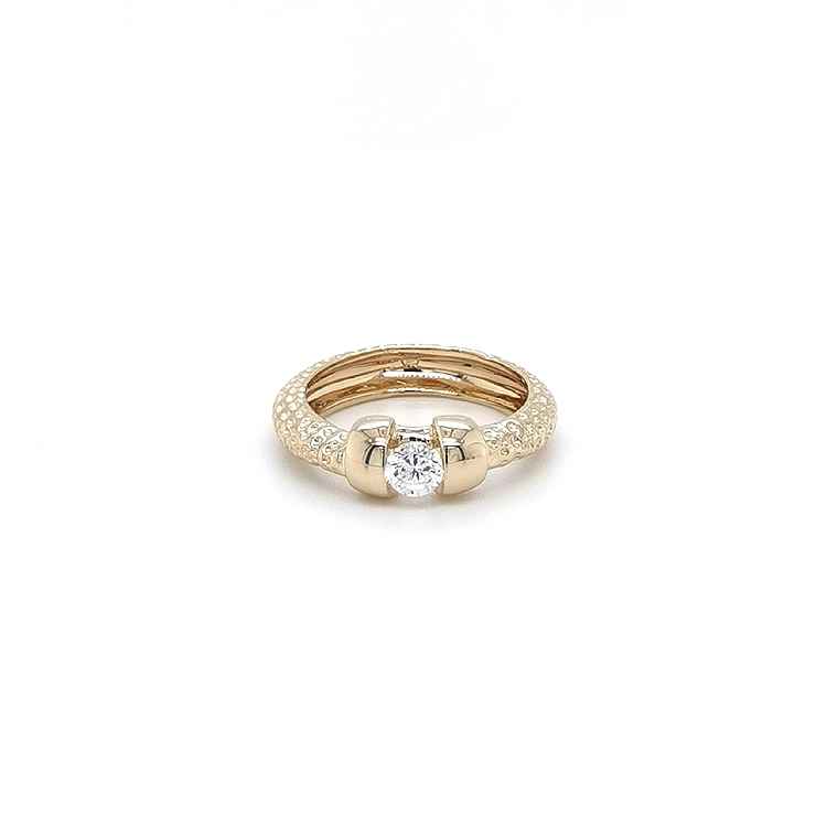 Gold Ring with Zircon