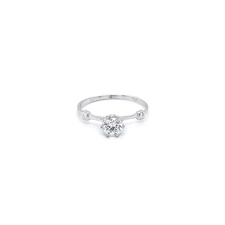 Engagement Ring with White Gold Zircon