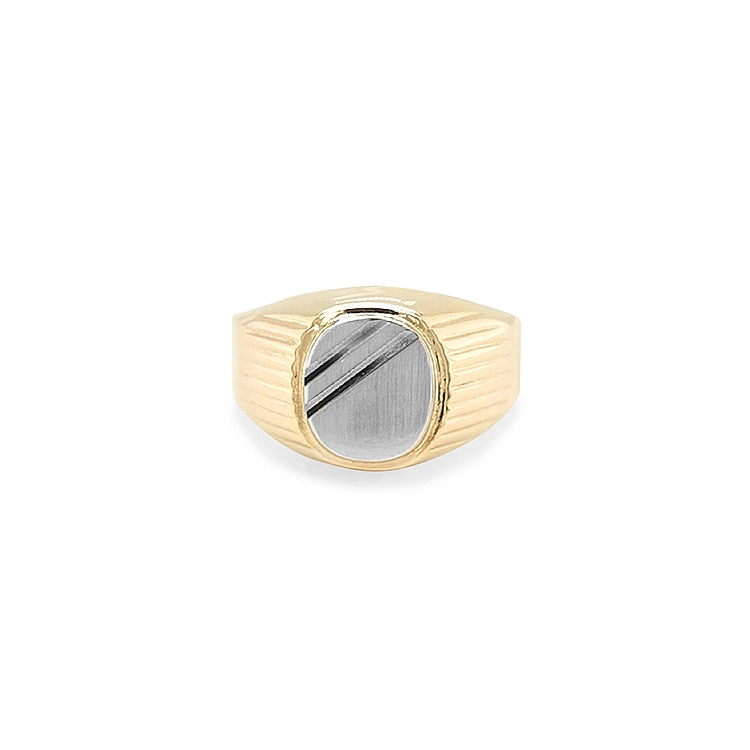 Golden Men's Ring made of Combined Gold