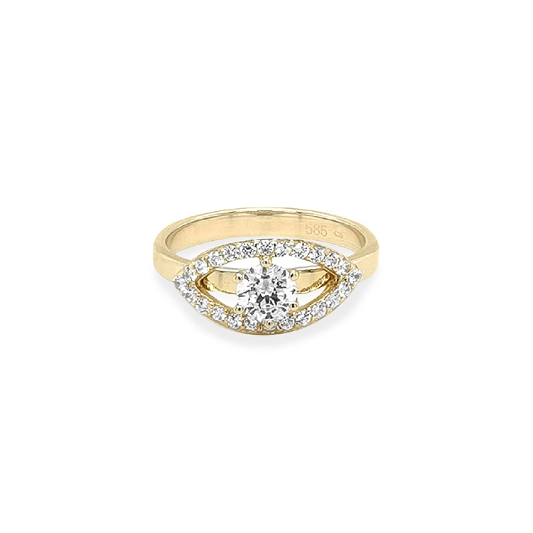 Gold Ring with Zircons