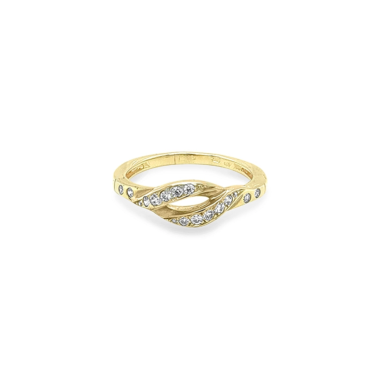 Gold Ring with Zircons
