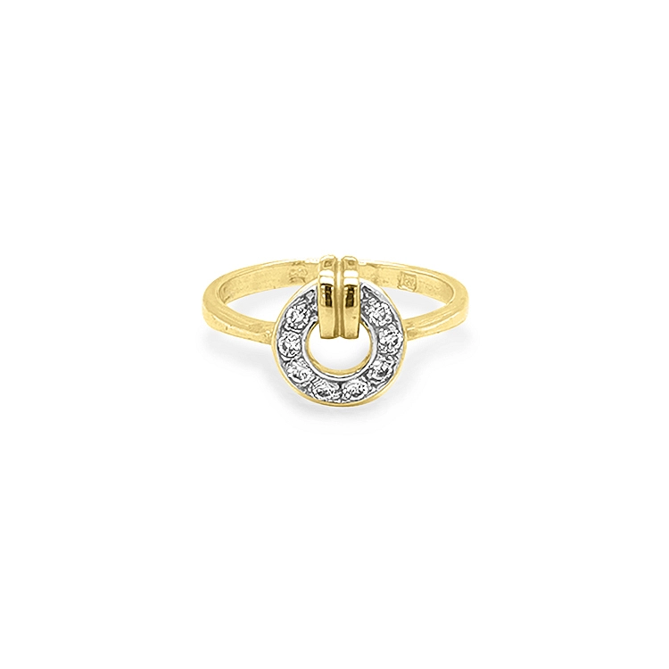 Gold Ring with Zircons