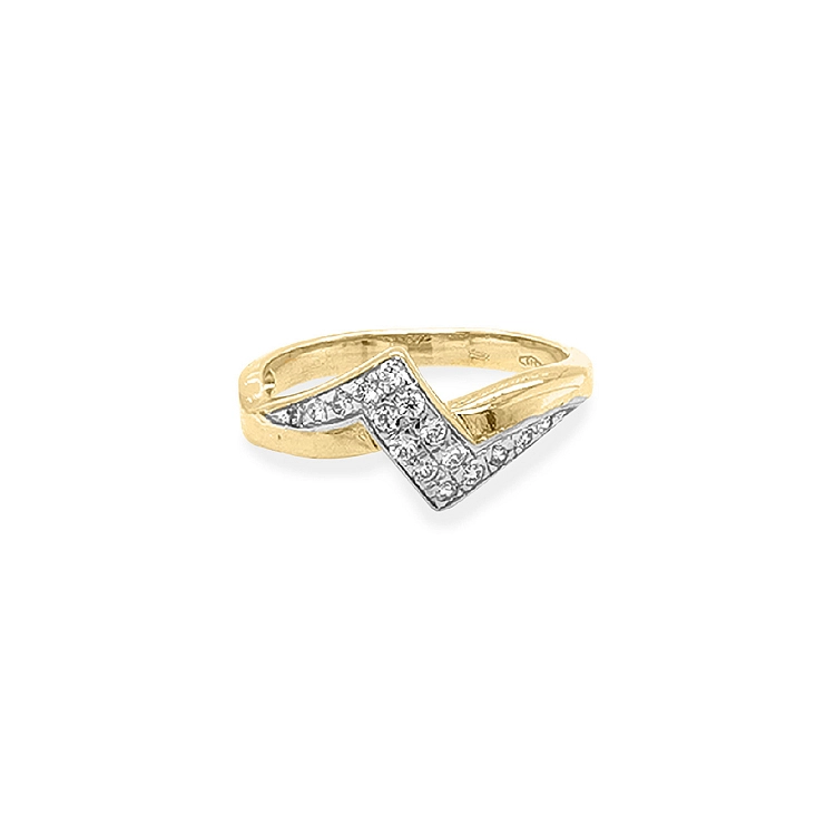 Gold Ring with Zircons