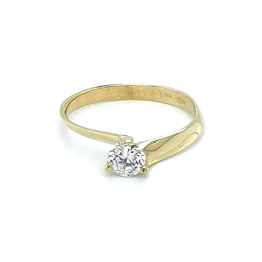 Zlatý Zásnubní Prsten se Zirkonem