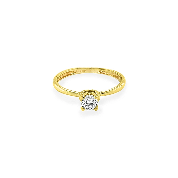 Gold Engagement Ring with Zircon