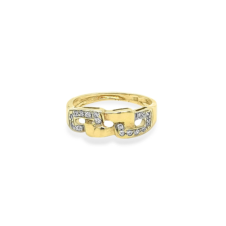 Gold Ring with Zircons