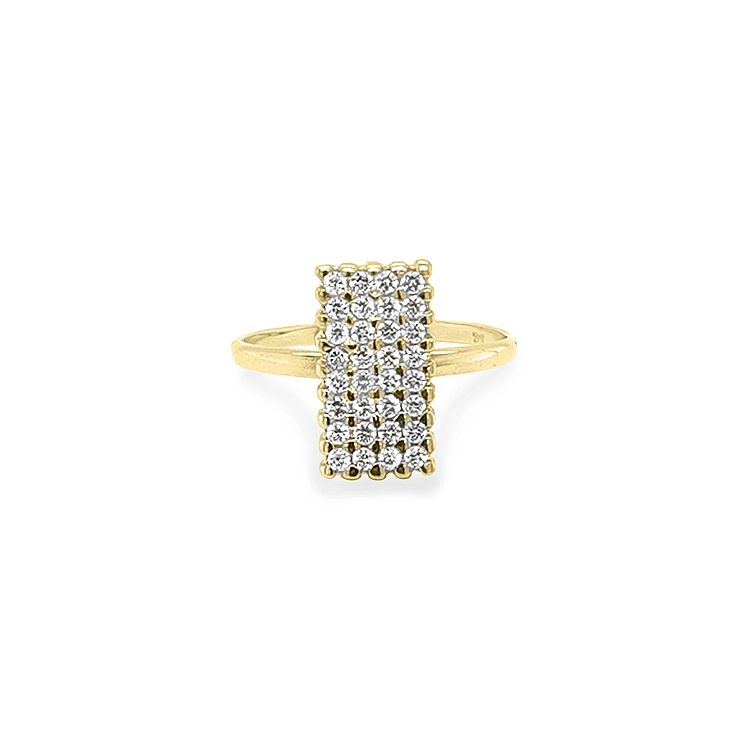 Gold Ring with Zircons