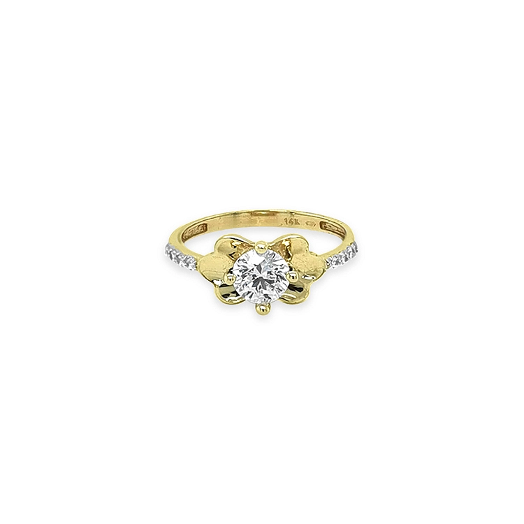 Gold ring with cubic zirconia