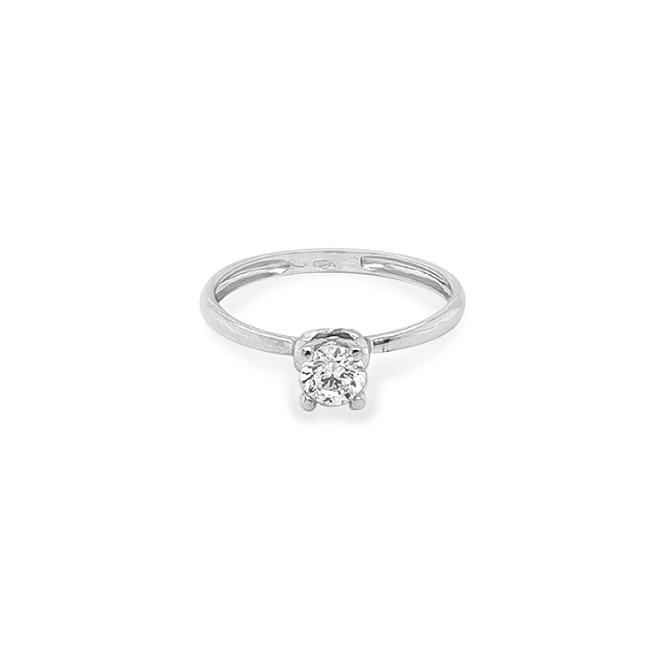 Gold Engagement Ring with Zircon