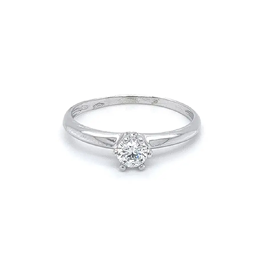 Zásnubní Prsten se Zirkonem z Bílého Zlata