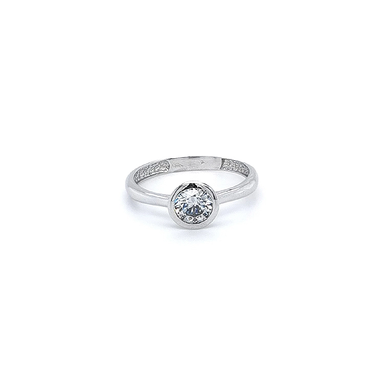 Engagement Ring with White Gold Zircon