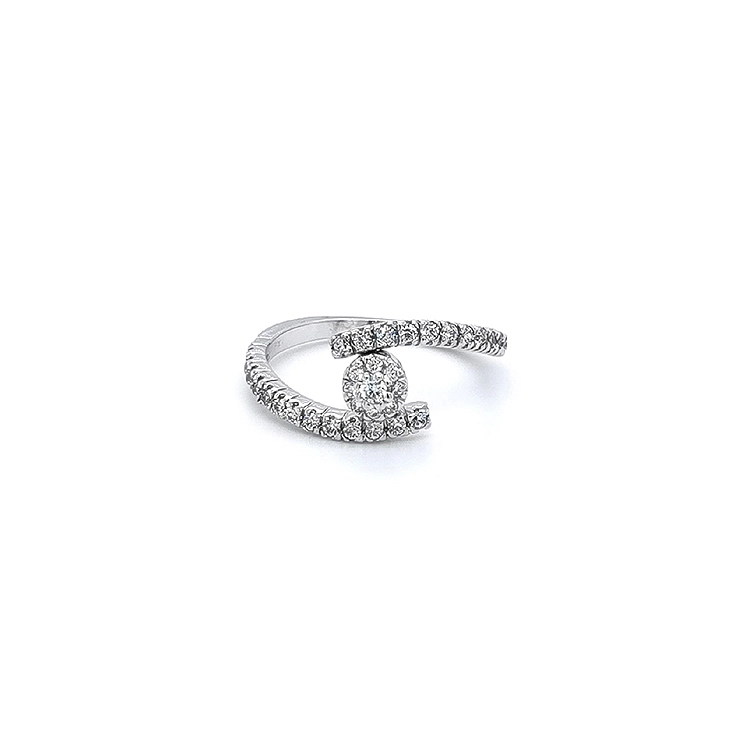 Ring with White Gold Zircons